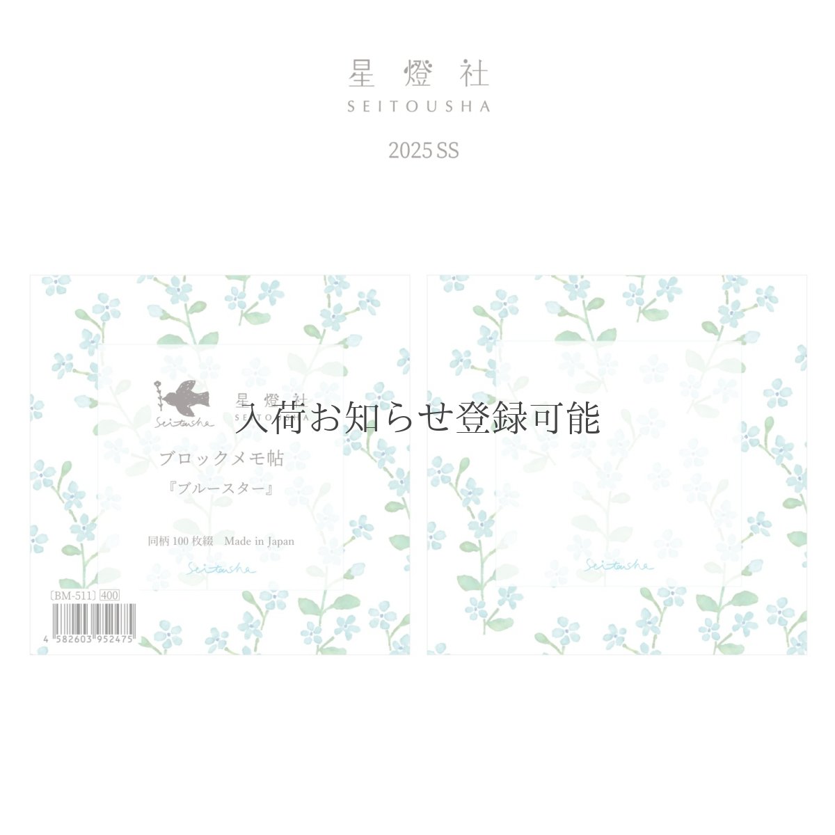 画像1: 〔400円×5個〕ブロックメモ帖『ブルースター』/同柄100枚綴り (1)