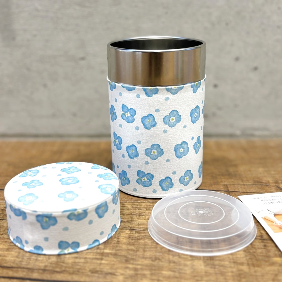 画像1: 〔1200円×3個〕茶筒（小）「花草」/ 150g茶葉用 (1)