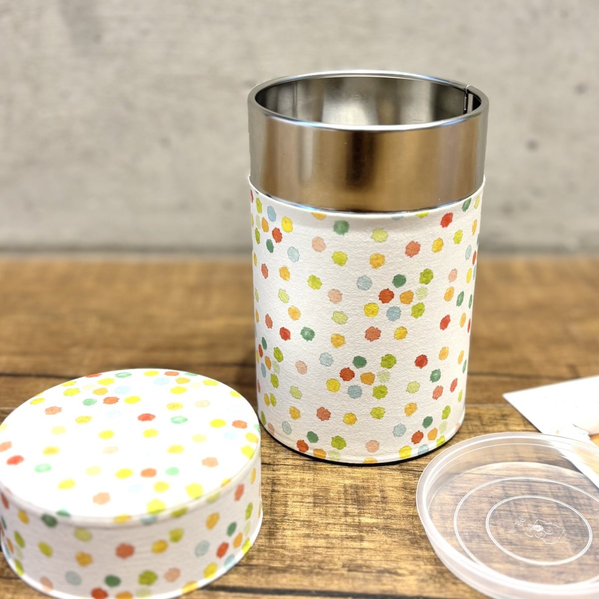 画像1: 〔1200円×3個〕茶筒（小）「こんぺいとう」/ 150g茶葉用 (1)