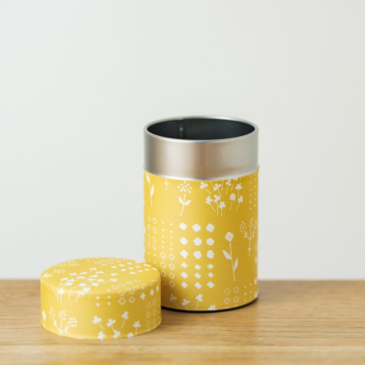 画像1: 〔1200円×3個〕茶筒「押し花」/ 150g茶葉用 (1)