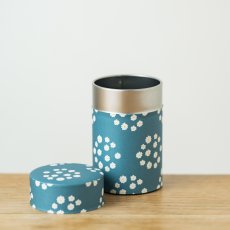 画像1: 〔1200円×3個〕茶筒「花飾り」/ 150g茶葉用 (1)