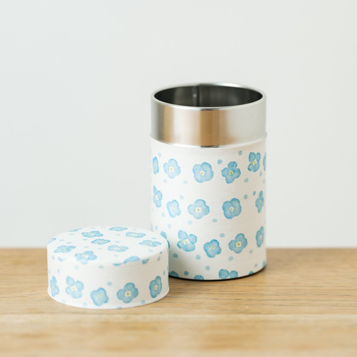 画像1: 〔1200円×3個〕茶筒「花草」/ 150g茶葉用 (1)