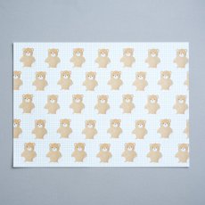 画像1: 〔500円×5個〕包装紙撰-くまのぬいぐるみ (1)