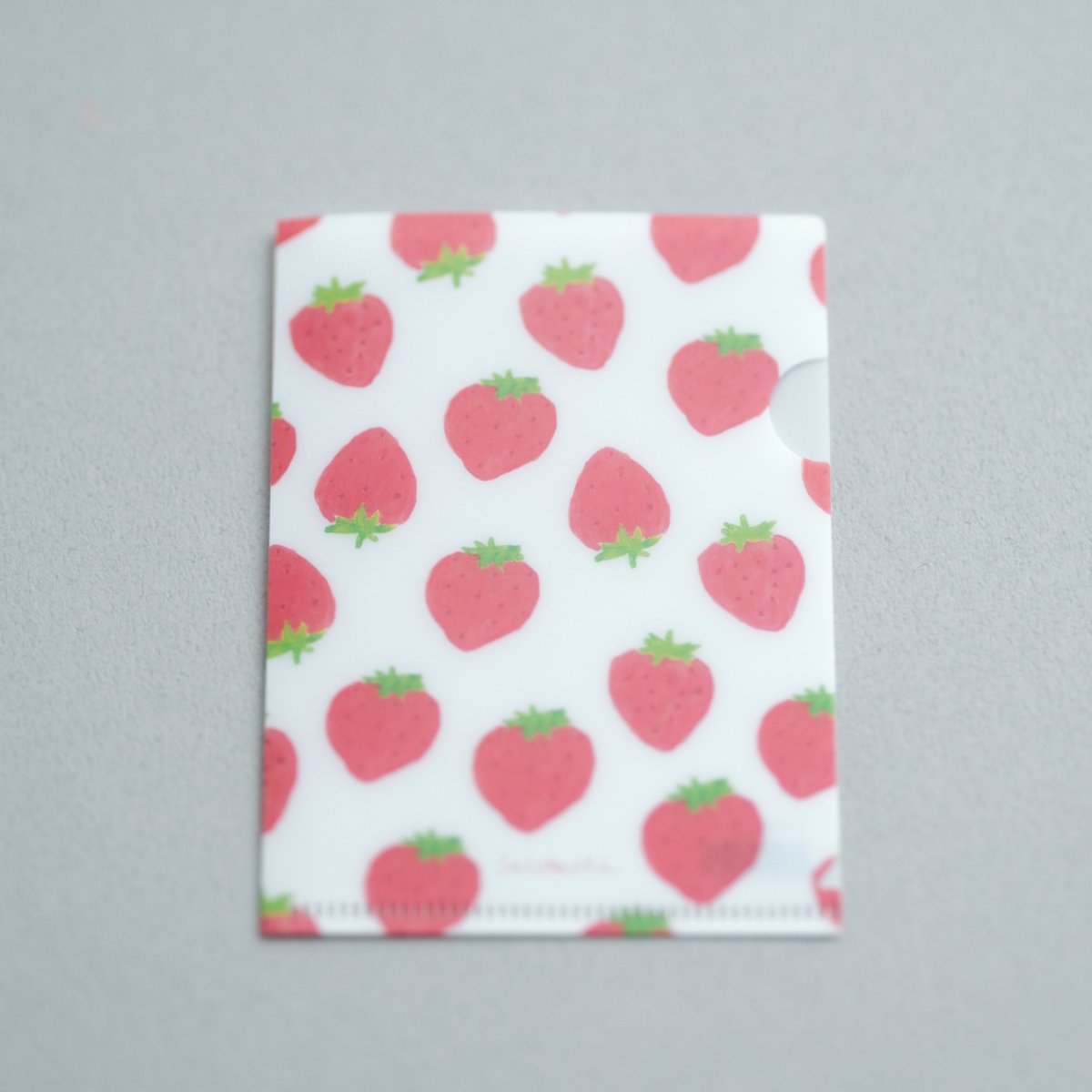画像1: 〔500円×5個〕ミニチュア クリアファイル-いちご (1)