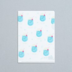 画像1: 〔500円×5個〕A6クリアファイル-クリームソーダ 　ブルー (1)