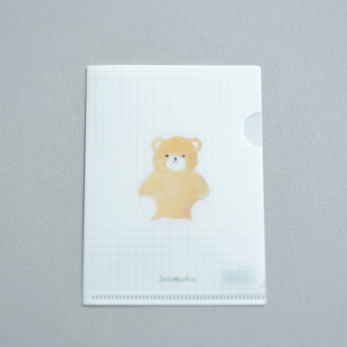 画像1: 〔500円×5個〕ミニチュア クリアファイル-くまのぬいぐるみ (1)
