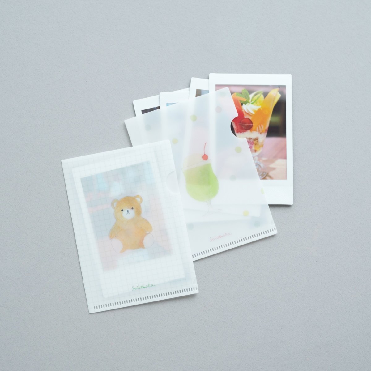 画像3: 〔500円×5個〕ミニチュア クリアファイル-くまのぬいぐるみ (3)
