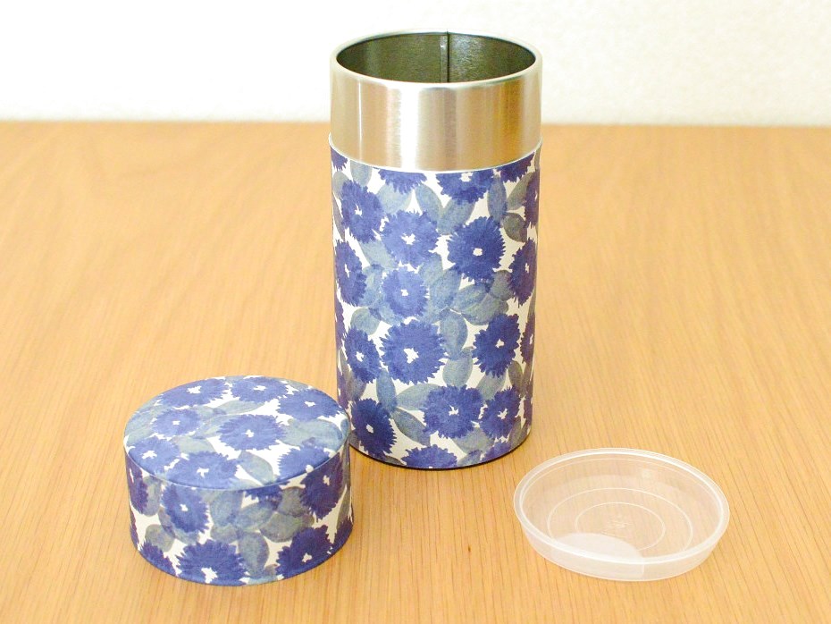 画像1: 〔1200円×3個〕茶筒（大）「花化粧」/ 200g茶葉用 (1)