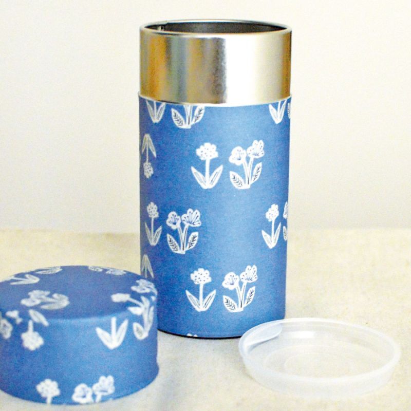 画像1: 〔1200円×3個〕茶筒（大）「青の風景」/ 200g茶葉用 (1)